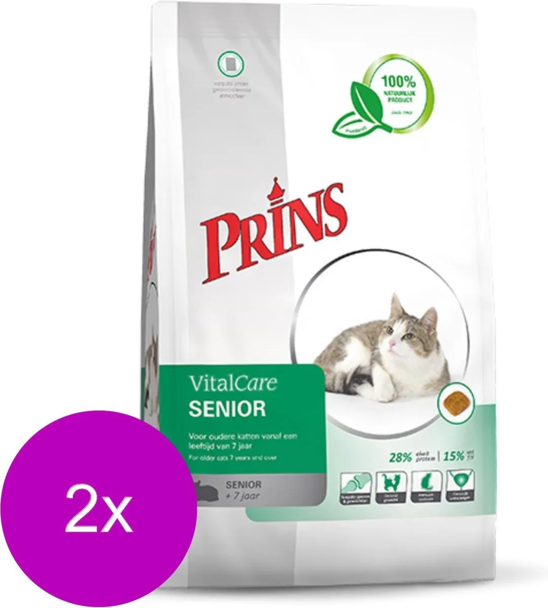 Prins Vitalcare Cat Senior Gevogelte Kattenvoer - 2x1,5kg