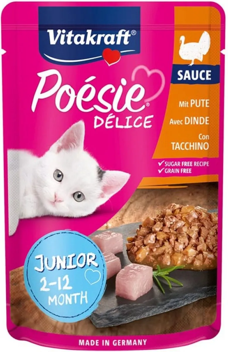 Vitakraft Poesie Deli Sauce Junior Kalkoen 23x85g