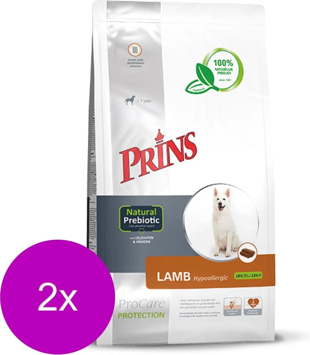 Prins Procare Protection Hypoallergeen Hondenvoer Lam - 2x3kg