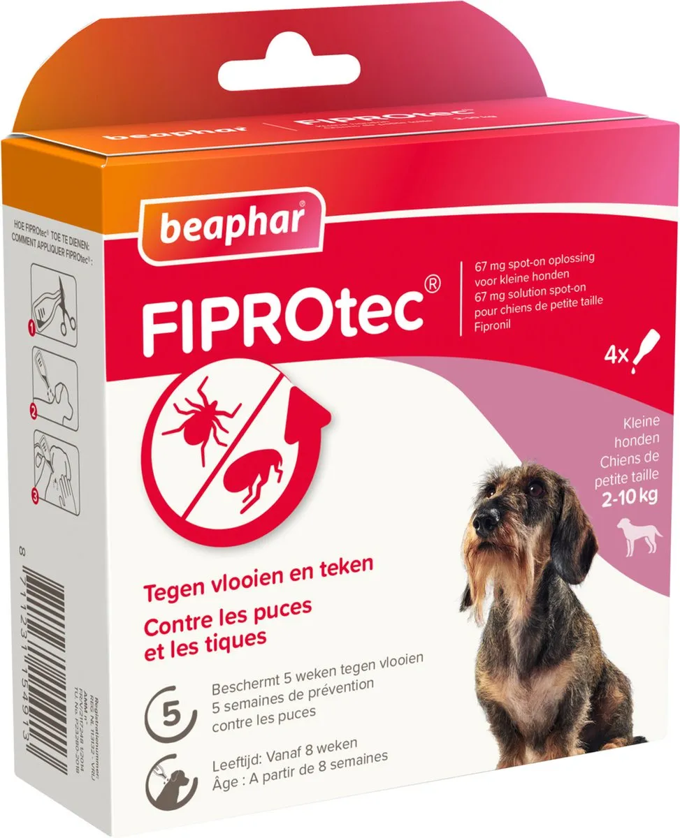 Beaphar Fiprotec Hond 10-20 kg Pipetten - 4 Stuks