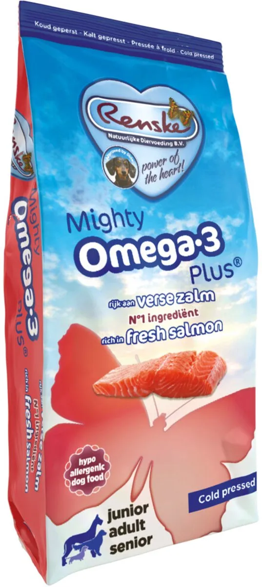 Renske Mighty Omega Plus Hondenvoer Zalm 3kg - 12kg (4x3kg)