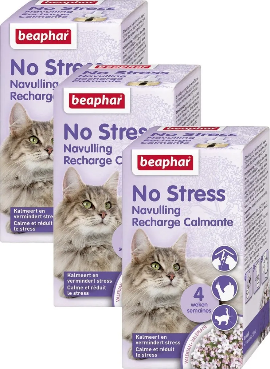 Beaphar No Stress Navulling Kat 3x30ml - afbeelding 6 van 6