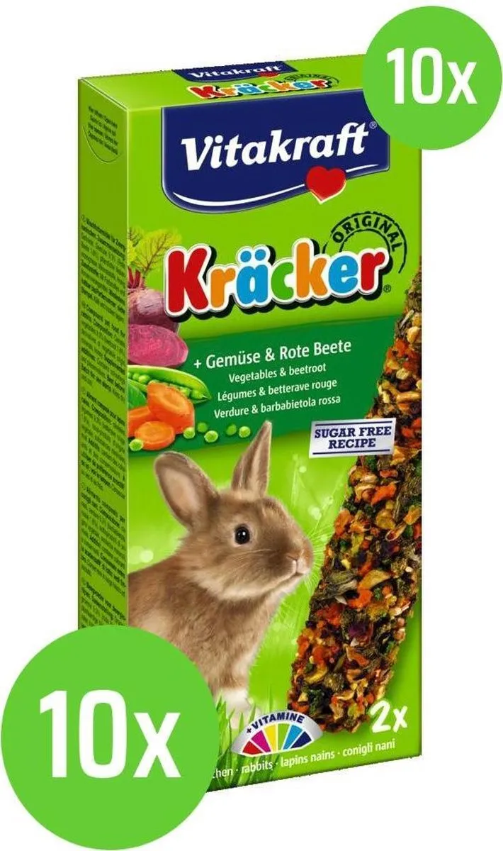 Vitakraft Dwergkonijnkracker Groente/Rode Biet 2in1