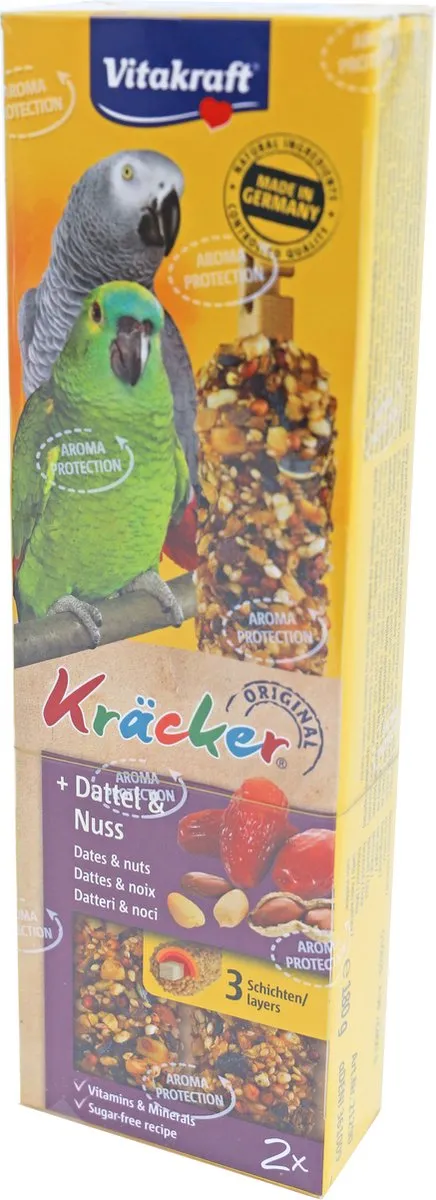 Vitakraft Dadel/Noot-Kräcker Papegaai 2 Stuks