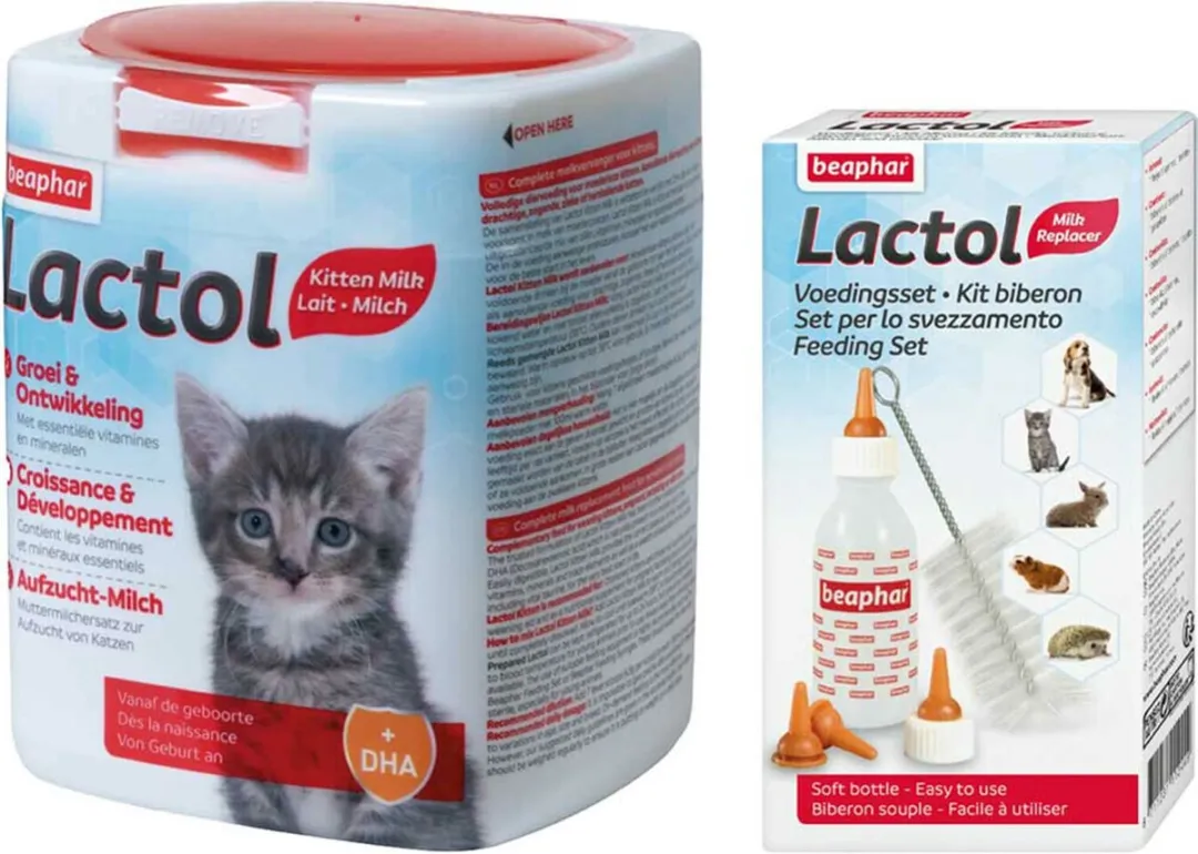 Beaphar Lactol Kitten Milk Voordeelverpakking - Zuigflesje Voedingsset