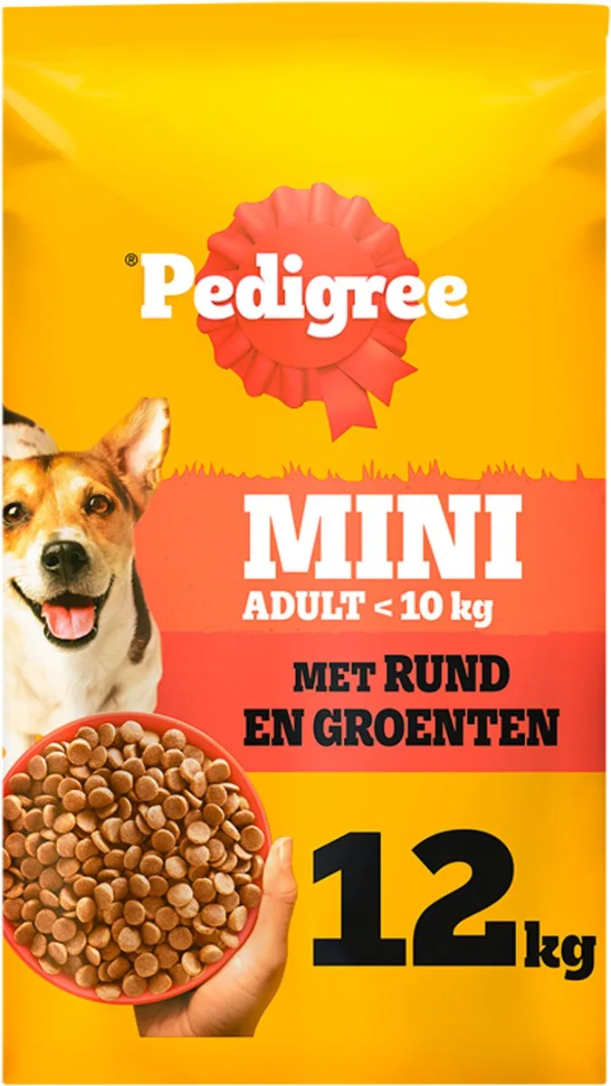 Pedigree Adult Mini Hondenbrokken Rund en Groenten 12kg