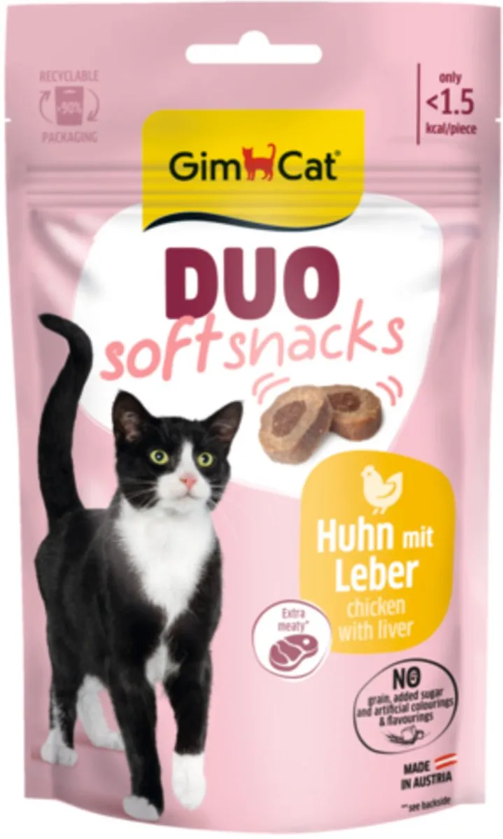 GimCat Duo Snacks Kip Lever 50g