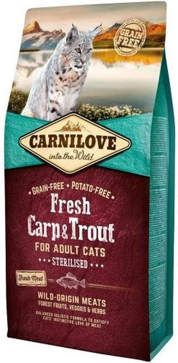 Carnilove Sterilised Kattenvoer Karper & Forel 2kg