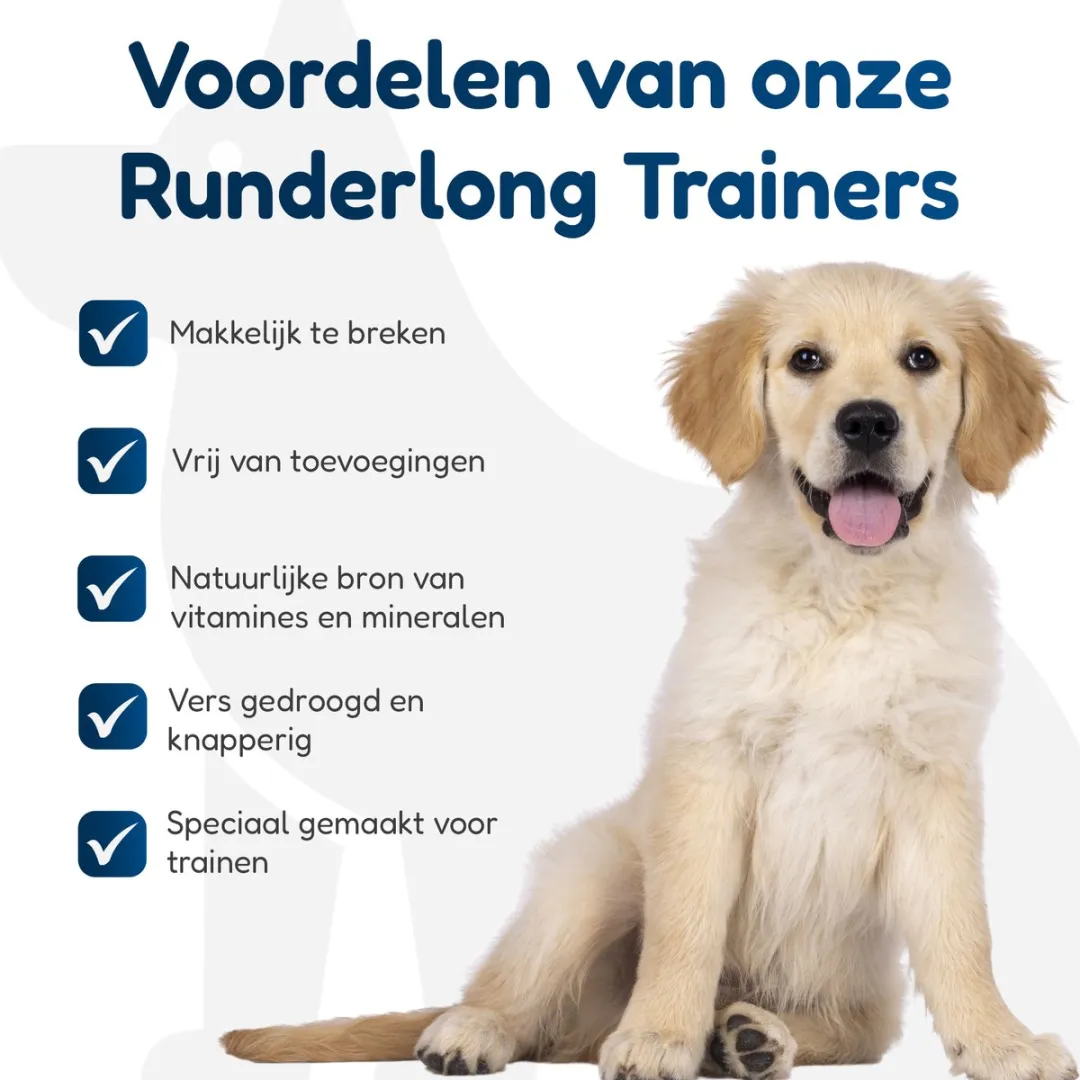 Topdiervoeding Runderlong Trainers Hondensnacks 5kg