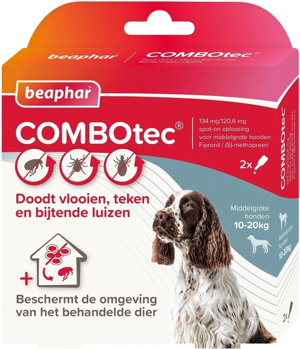 Beaphar Combotec Hond 10-20kg Anti Vlooien & Teken 2ml