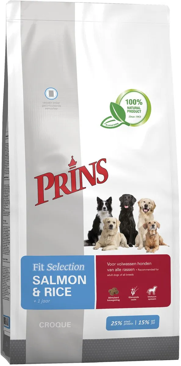 Prins Fit Selection Hond Salmon & Rice 15kg