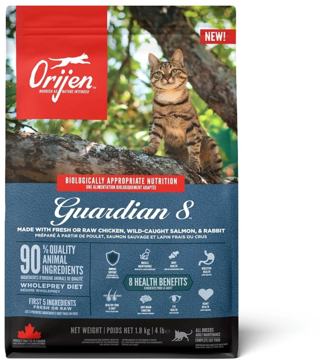 Orijen Guardian 8 Kattenvoer Kip Kalkoen Zalm 1.8kg
