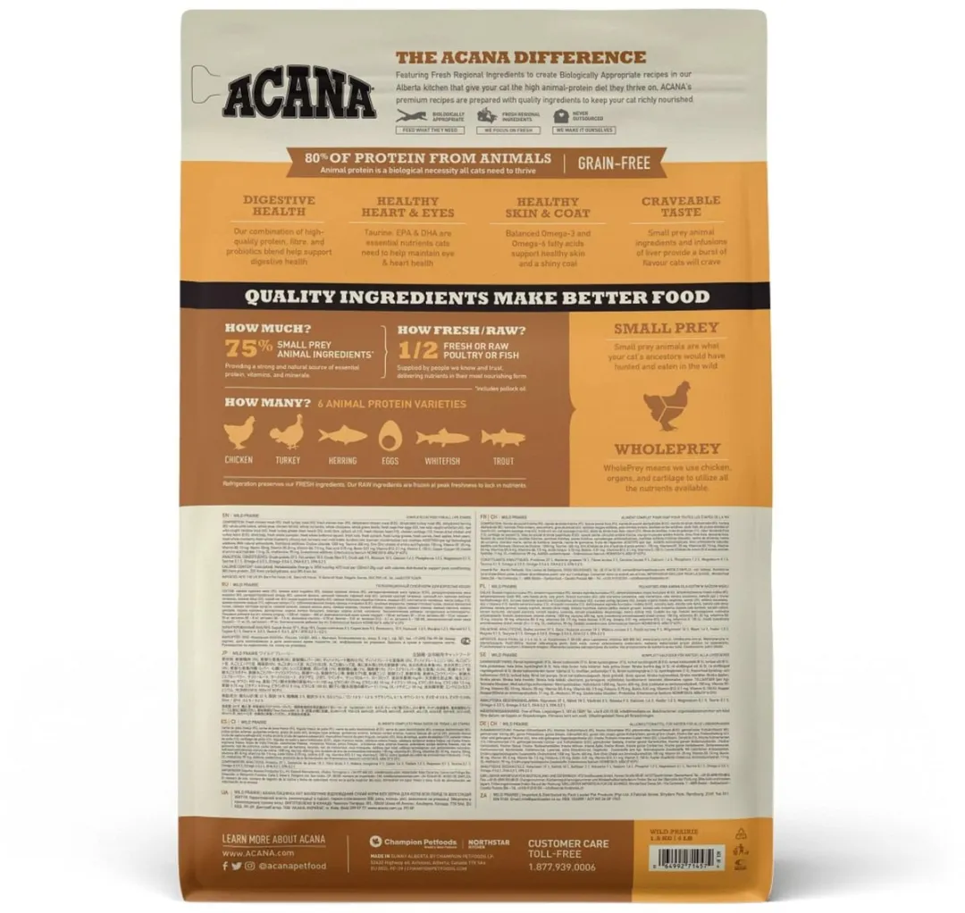 Acana - Wild Prairie Cat All Life Stages - Kattenvoer - 1.8 kg