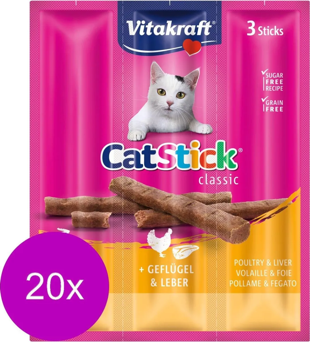 Vitakraft Cat-Stick Mini Gevogelte Met Lever - 20 Stuks