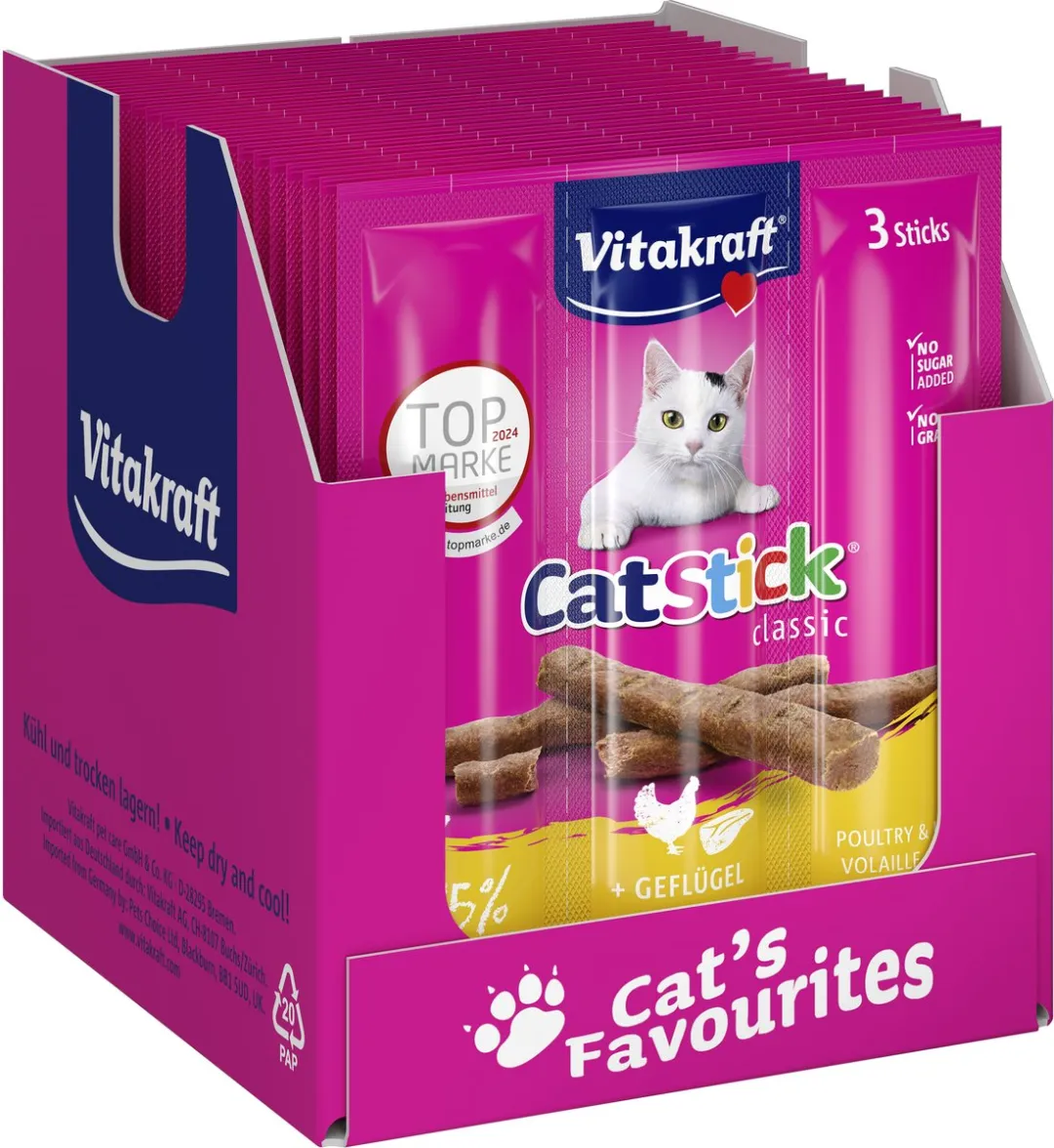 Vitakraft Cat-Stick Mini Gevogelte Met Lever - 20 Stuks