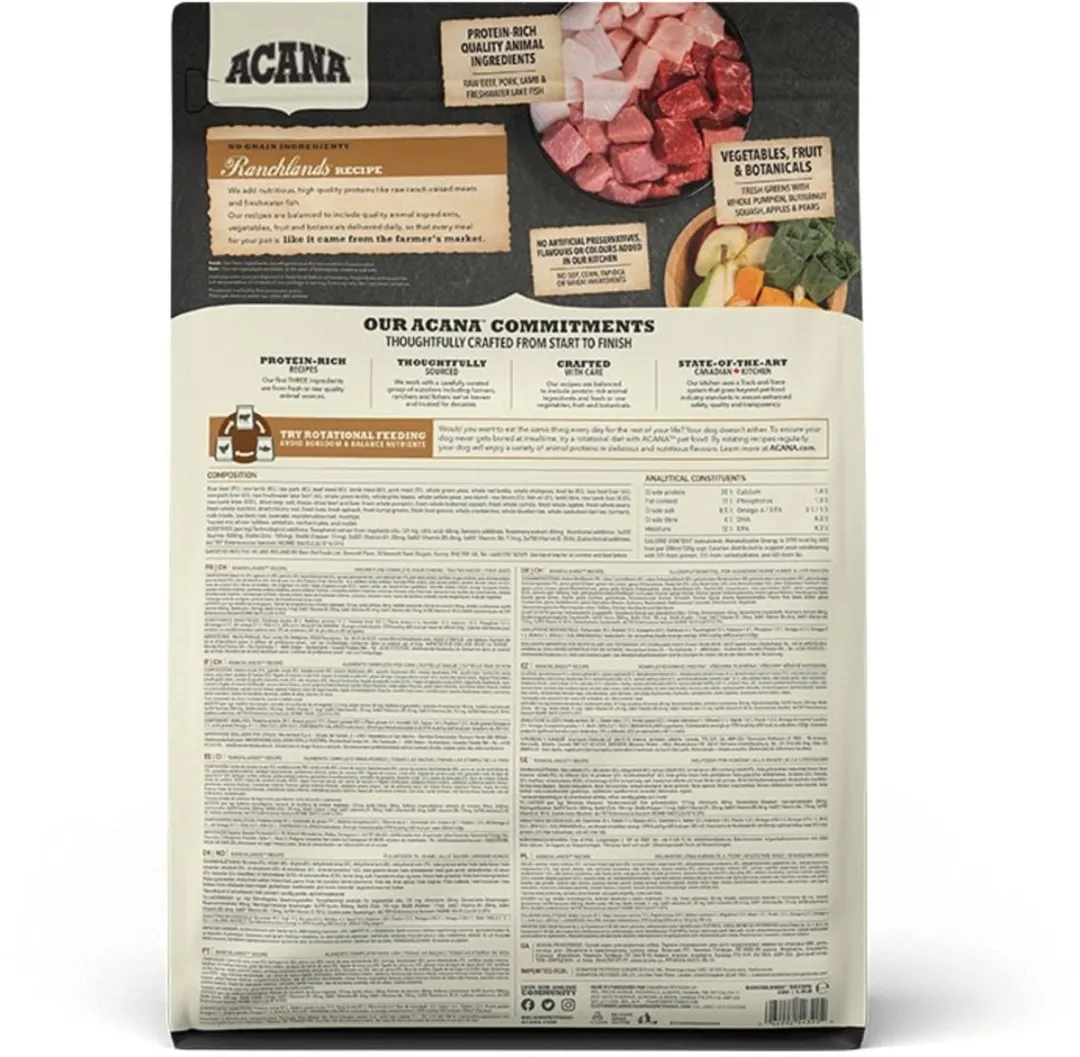 Acana Regionals Ranchlands Hondenvoer - Rund, Lam & Varken 2kg