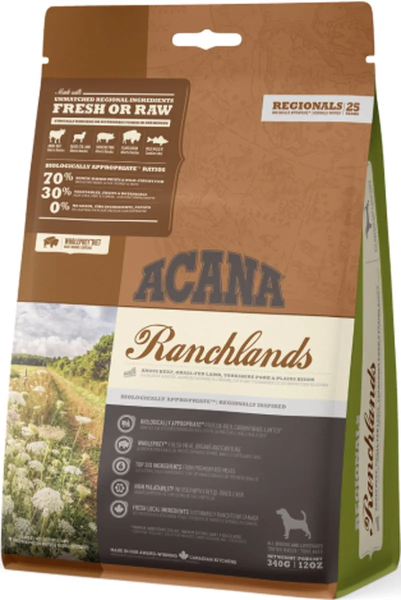 Acana Regionals Ranchlands Hondenvoer - Rund, Lam & Varken 2kg