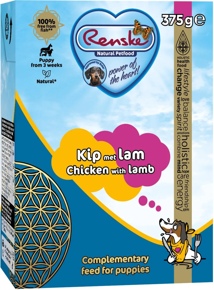 Renske Vers Puppy Hondenvoer - Kip & Lam 375g