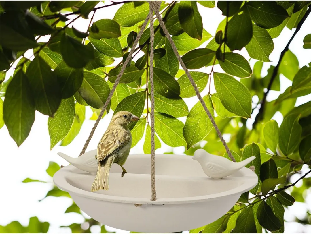 Decoris Vogelbad/drinkschaal Wit - D27cm Hangend