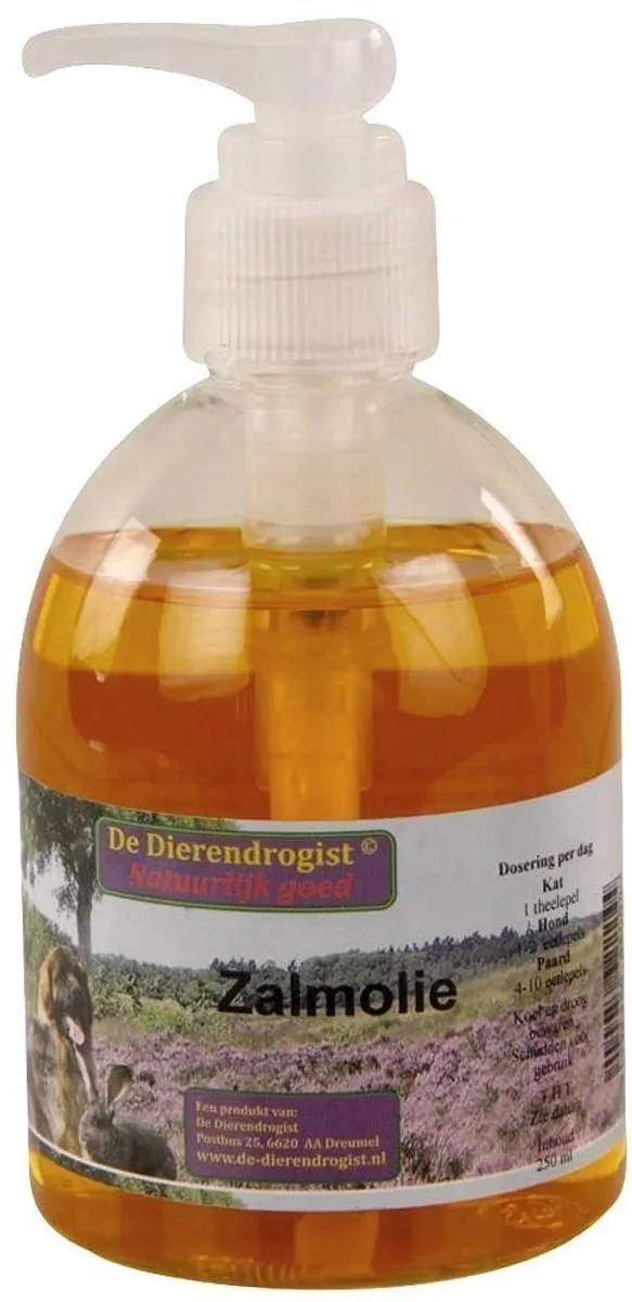 Dierendrogist Zalmolie met Dispenser 250ml