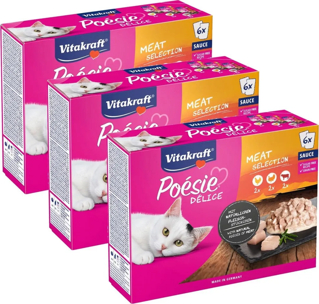 Vitakraft Poesie Deli Sauce Multipack - 3x6x85g Kip & Kalkoen