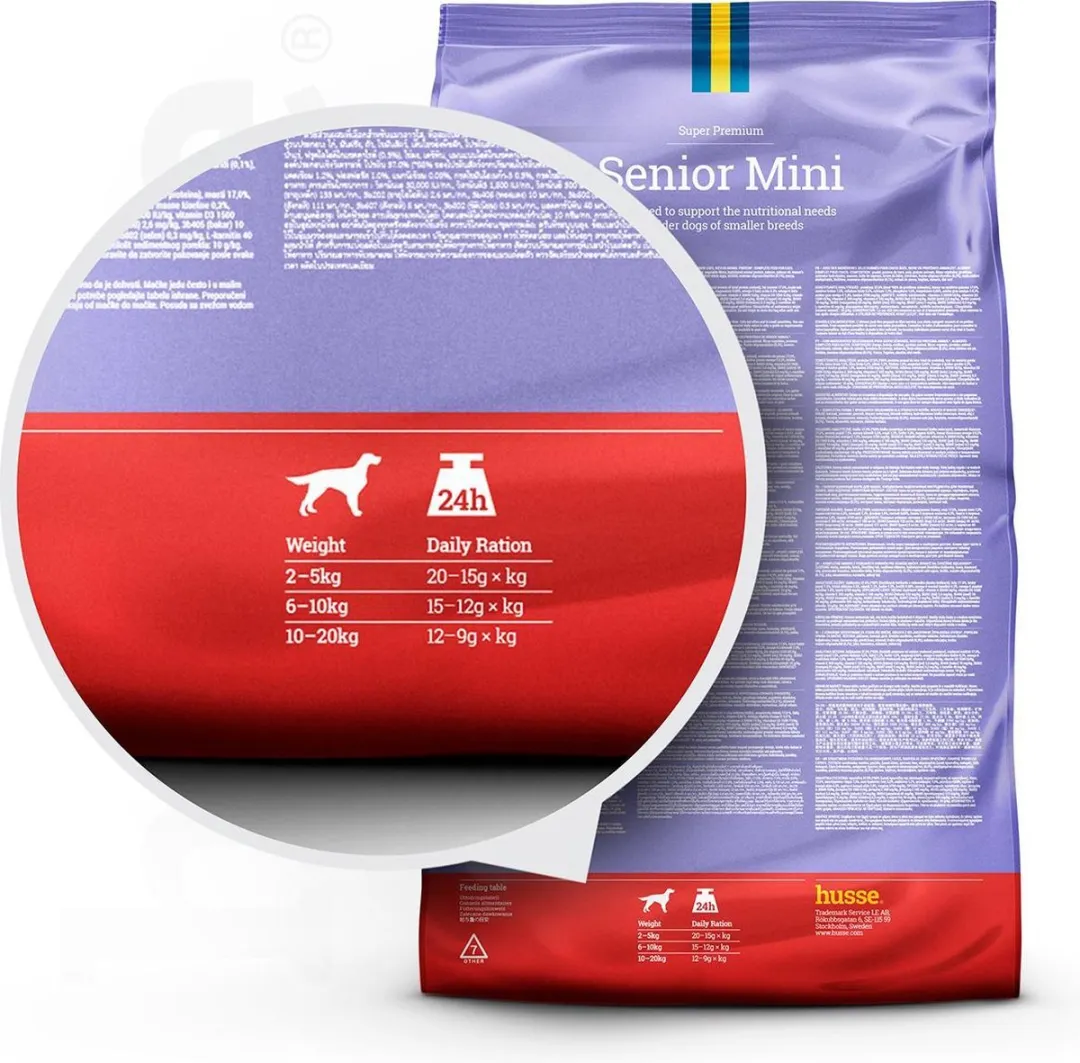 Husse Senior Mini Droogvoer Hondenbrokken 7 kg - 5 Stuks