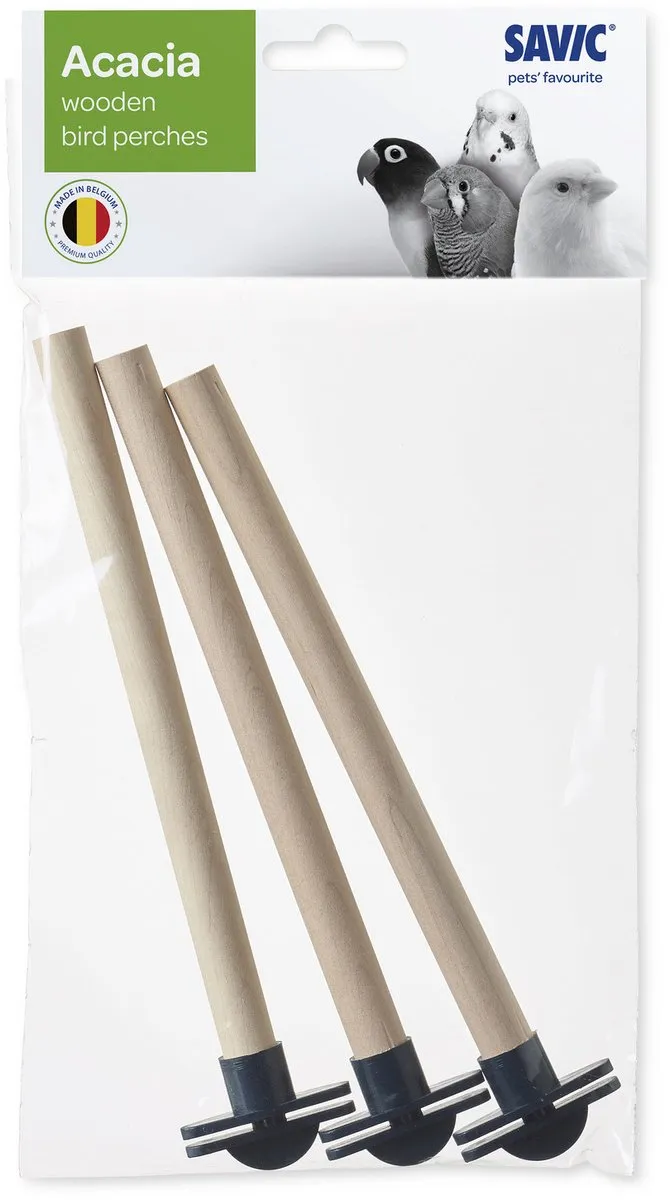 Savic 3 Houten Zitstokjes Met Houders - 1ST