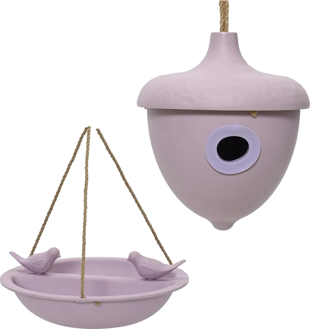 Decoris Vogelhuisje Vogelbad Bamboe