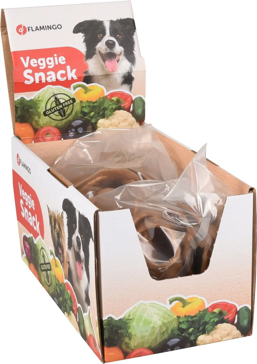 Flamingo Veggie Vegetarisch Hondensnack Oor 13cm - 50g