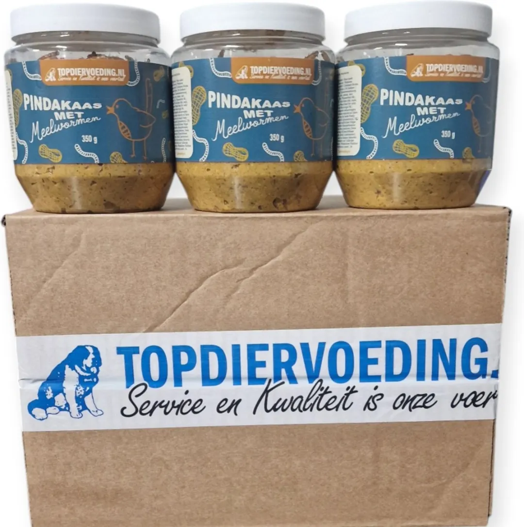 Topdiervoeding Pindakaas met Meelwormen voor Vogels - 12 Potten 350g