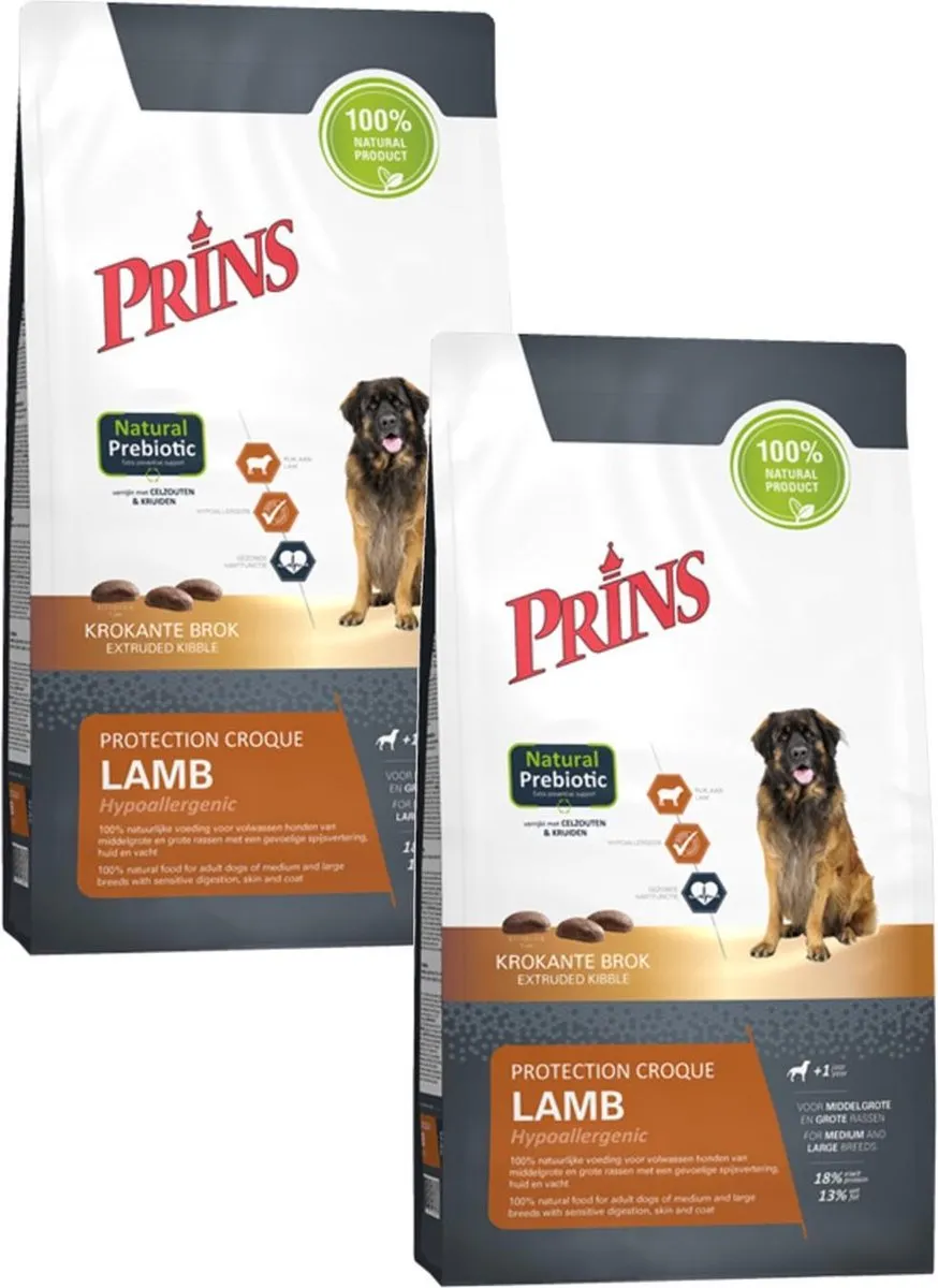 Prins Protection Croque Lamb Hypoallergeen Hondenvoer - 2x10kg