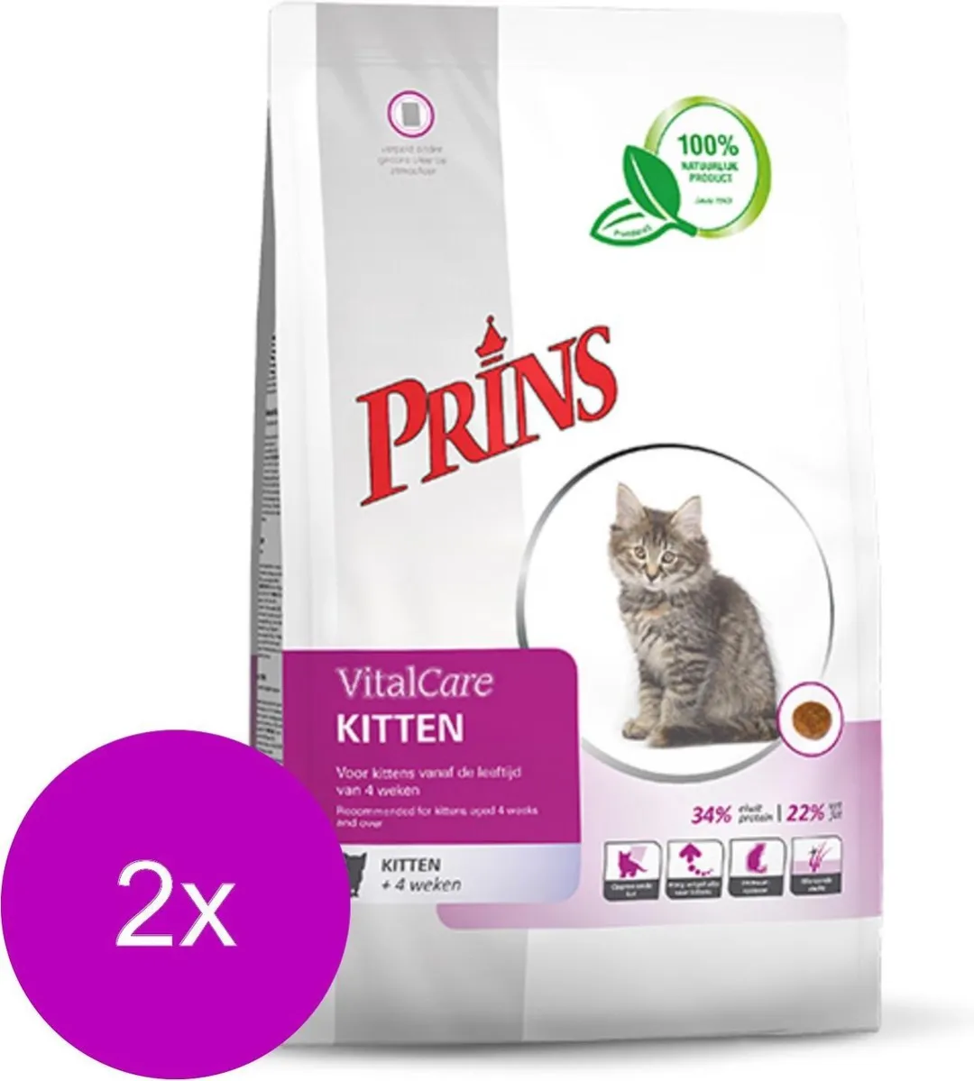 Prins Vitalcare Kitten Gevogelte Kattenvoer - 2x1,5 kg
