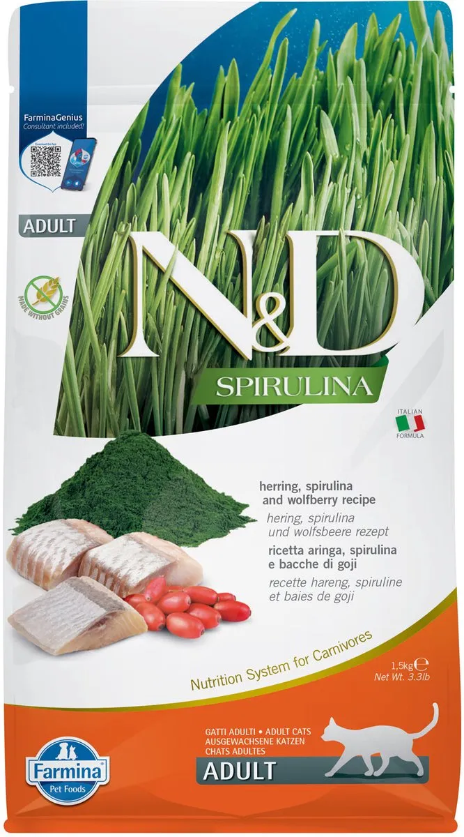 Farmina N&D Spirulina & Herring Kattenvoer 1,5kg