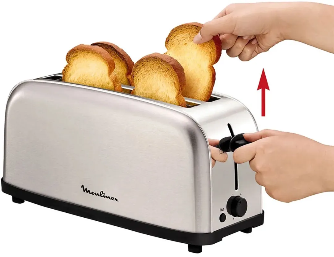 Moulinex LS330D11 Broodrooster 4 Sandwiches - Rood