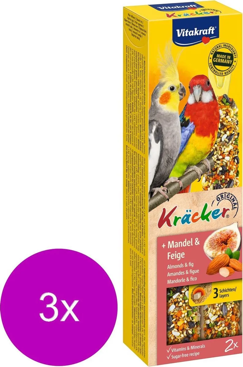 Vitakraft Valkparkiet Kracker Fruit - 6 Stuks