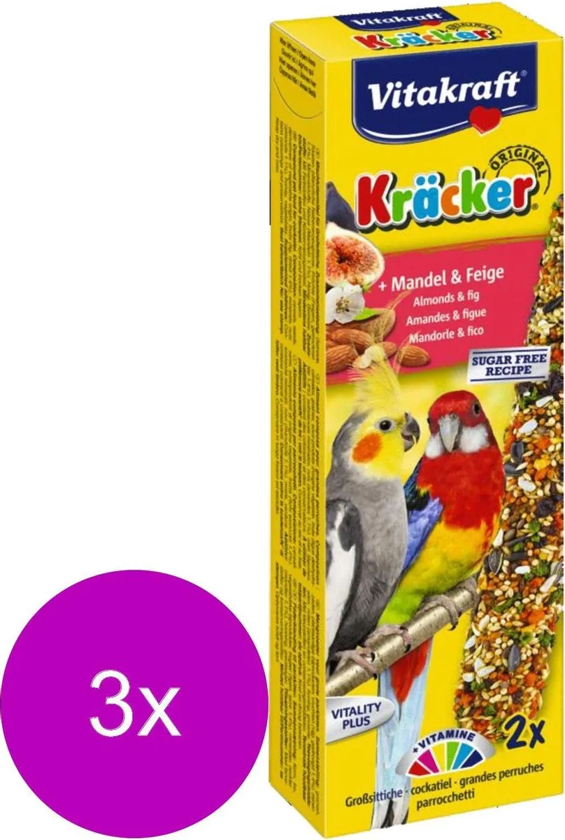 Vitakraft Valkparkiet Kracker Fruit - 6 Stuks