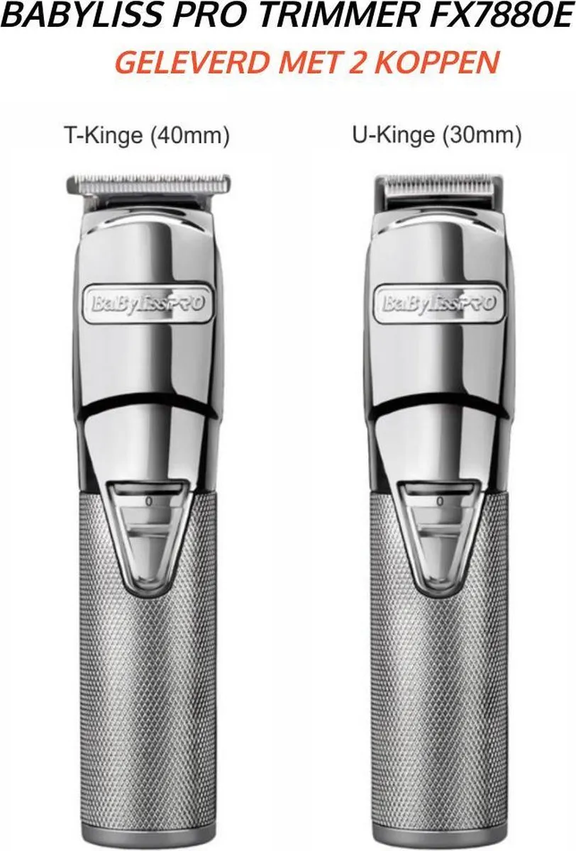 BaBylissPRO Barbers Spirit FX7880E Trimmer - Zilver - 2 Opzetstukken