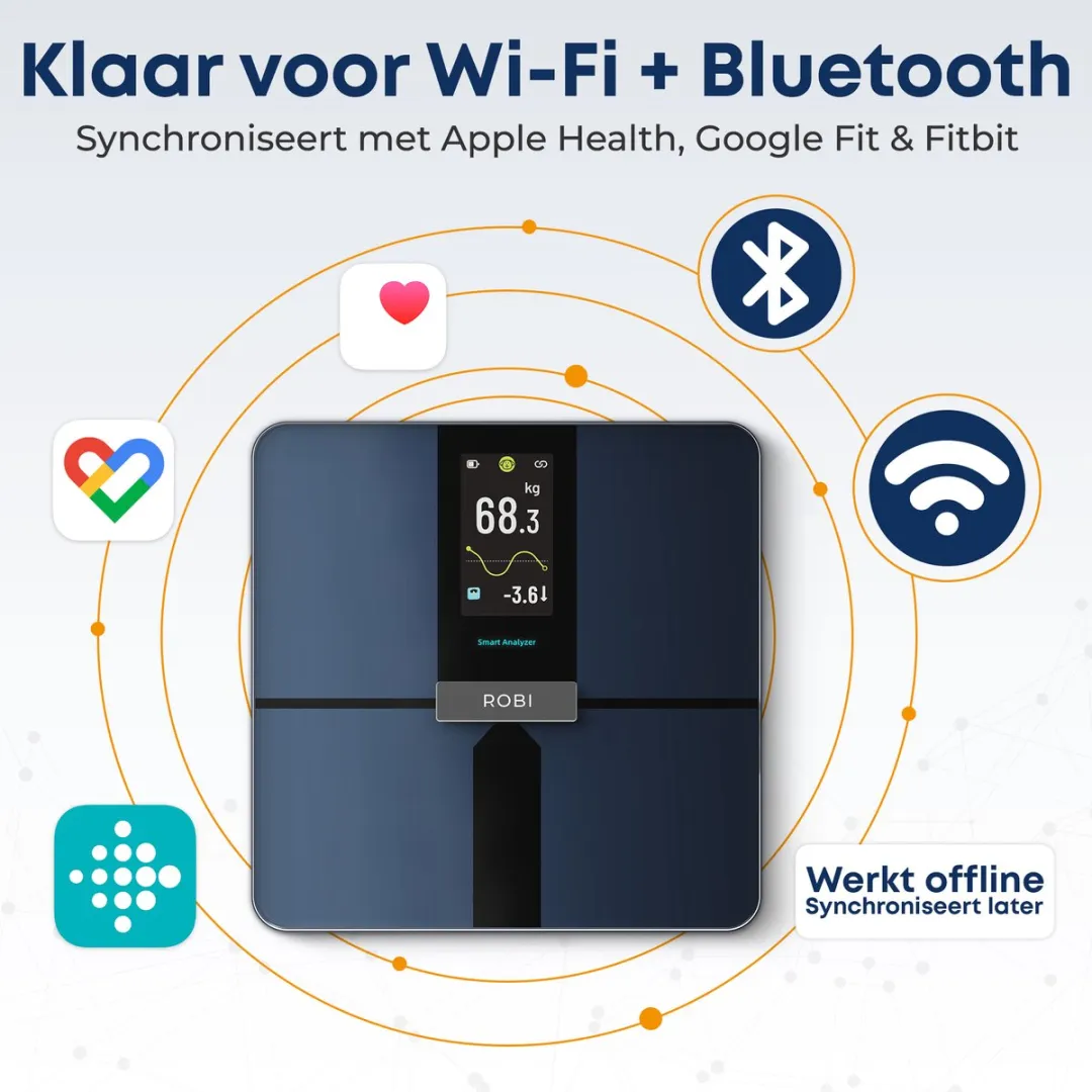 Robi S10 Pro Personenweegschaal met lichaamsanalyse - WiFi & Bluetooth