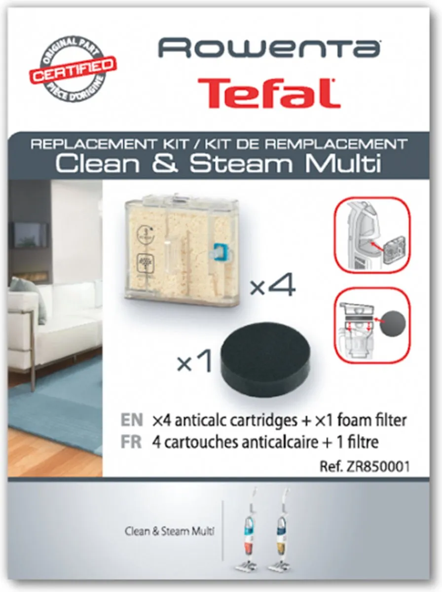 Rowenta Clean & Steam Multi Vervangingset ZR850001 - Stoomreiniger - Transparant/Zwart
