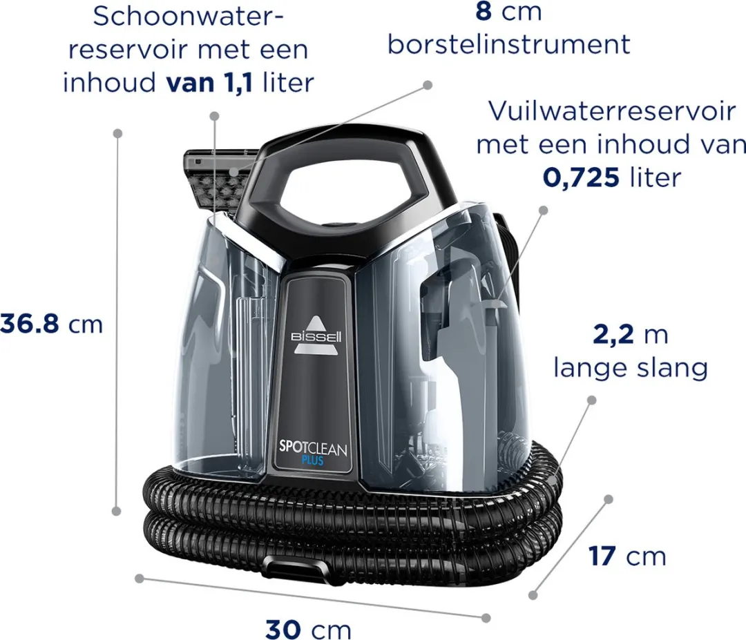 BISSELL SpotClean Plus 3724N Vlekkenreiniger - 330W - 2x1.10L - afbeelding 6 van 6