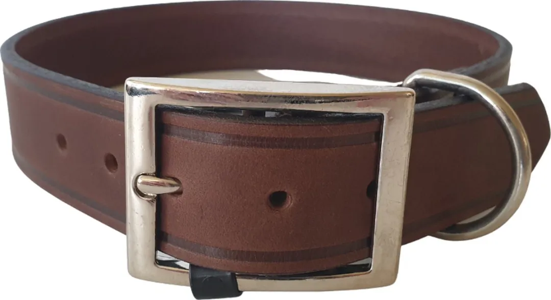 Ferplast VIP Hondenhalsband Leder - 55 cm - Donkerbruin
