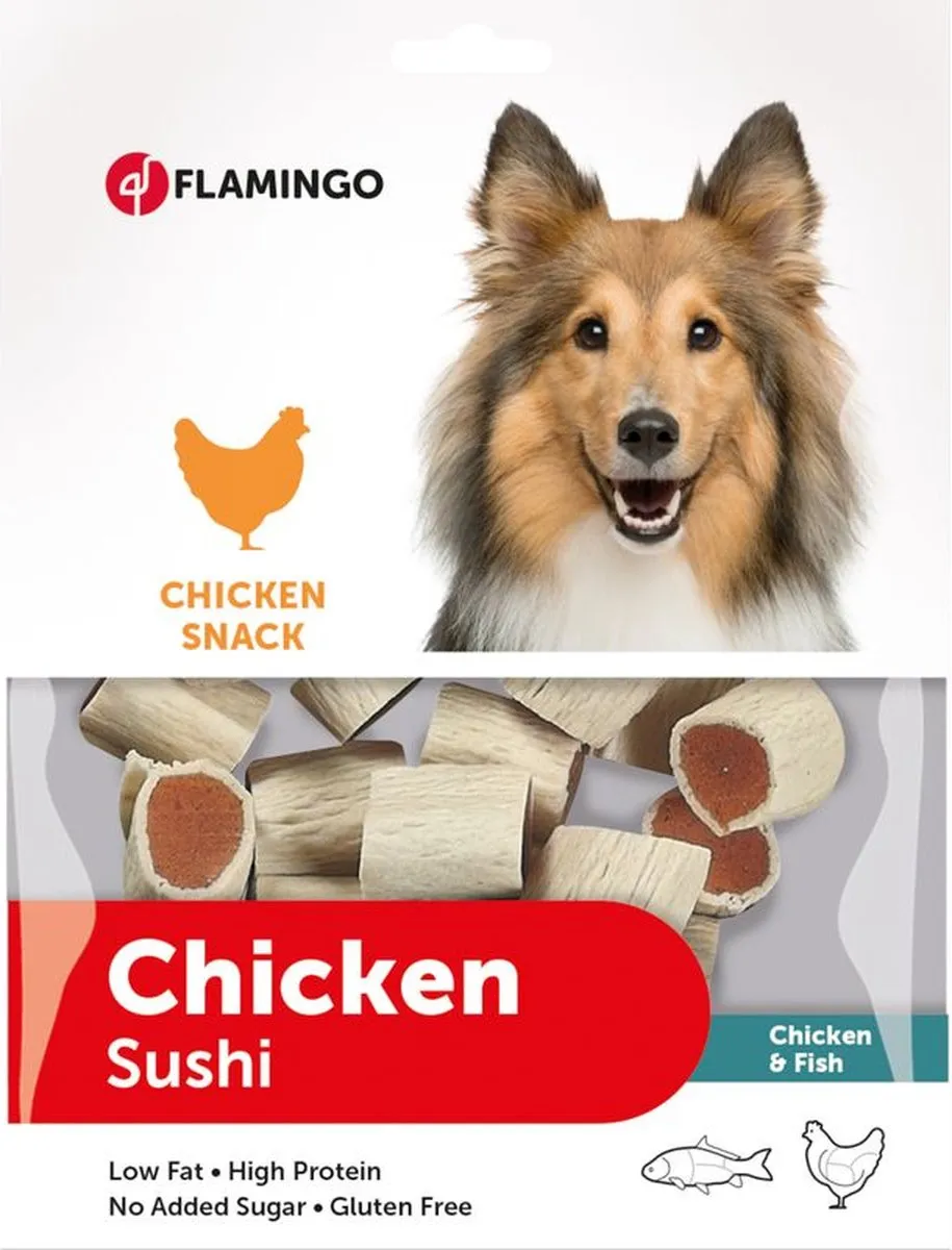 Flamingo Hapki Sushi Rolletjes Kip & Vis 400g