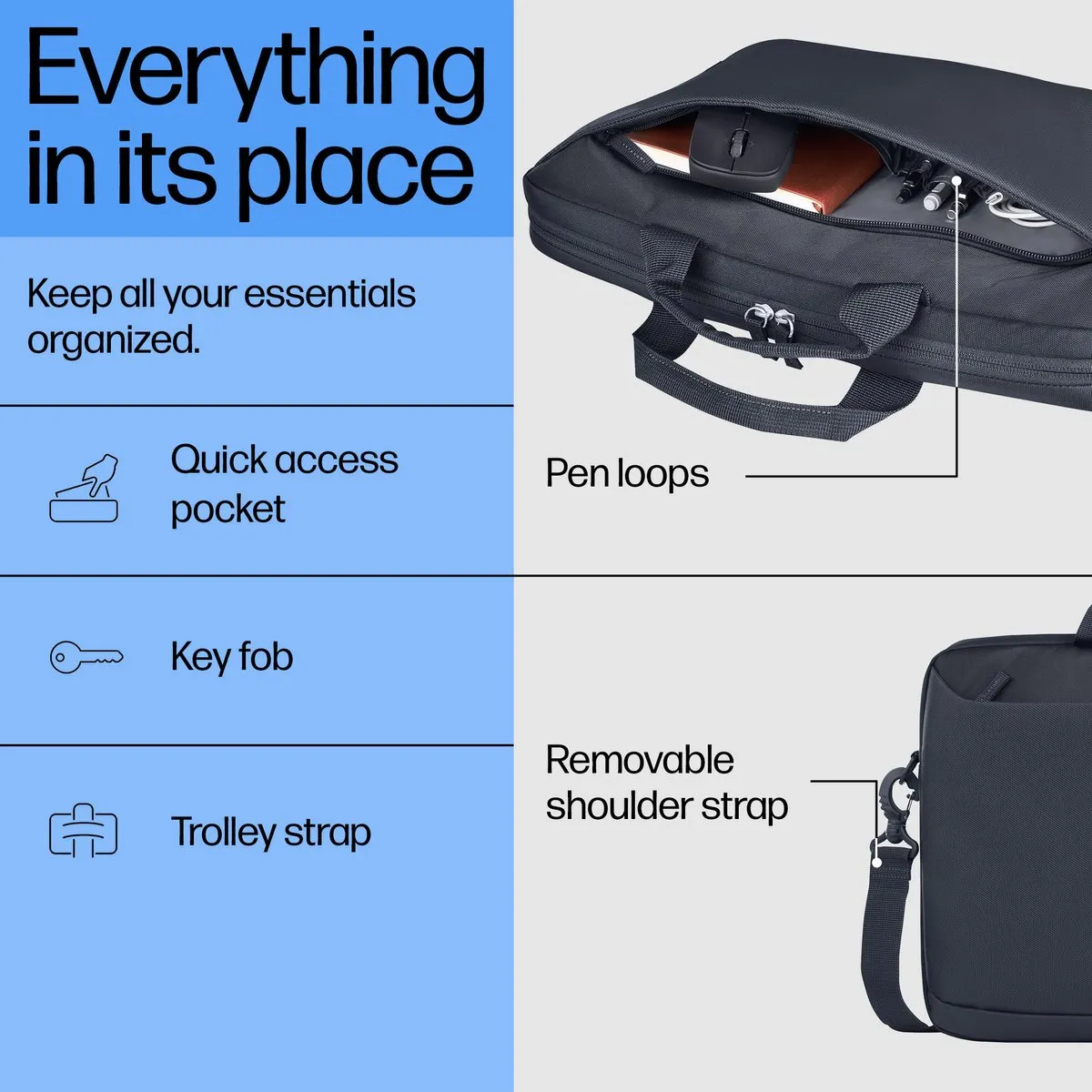 HP Everyday - Laptoptas - Briefcase - 16 inch - Odyssey Gray
