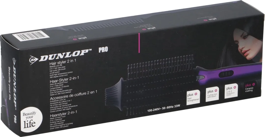 Dunlop 2 in 1 - Föhnborstel