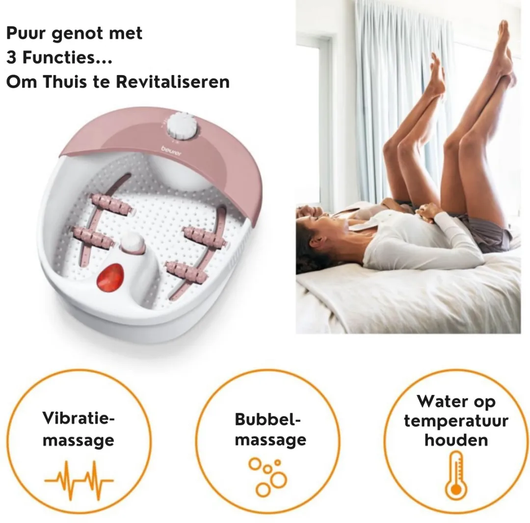 Beurer FB 20 Elektrisch Voetenbad - 120W - 2 Instellingen - Wit/Roze