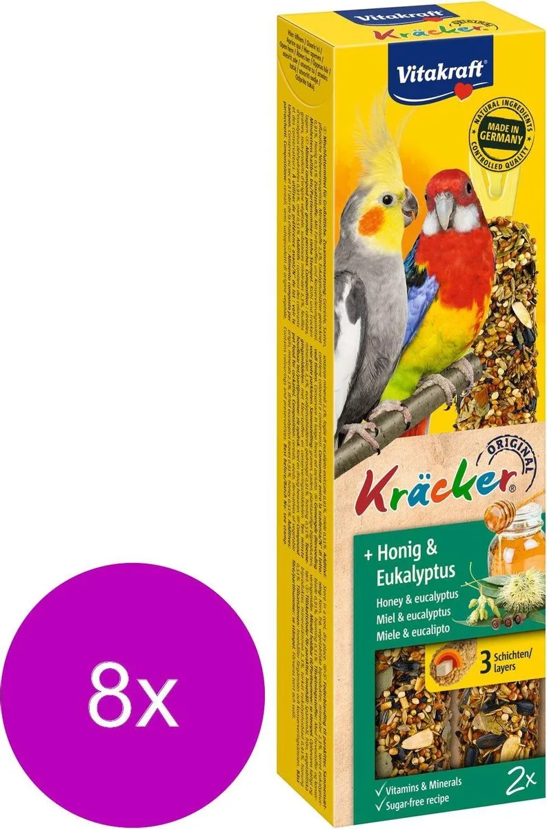 Vitakraft Valkparkiet Kracker - 8 Stuks