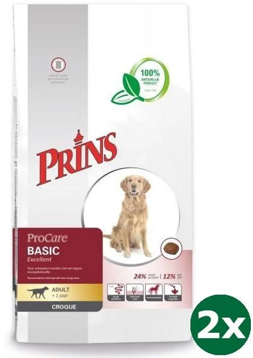 Prins ProCare Croque Basic Excellent Hondenvoer 2x10kg