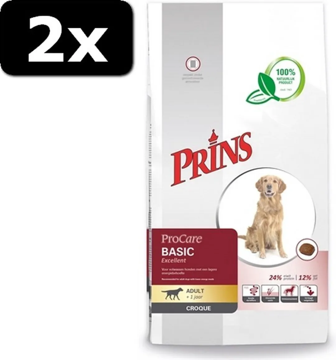 Prins ProCare Croque Basic Excellent Hondenvoer 2x10kg