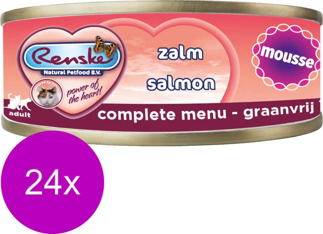 Renske Kattenvoer Mousse Zalm 70g - 24 Stuks