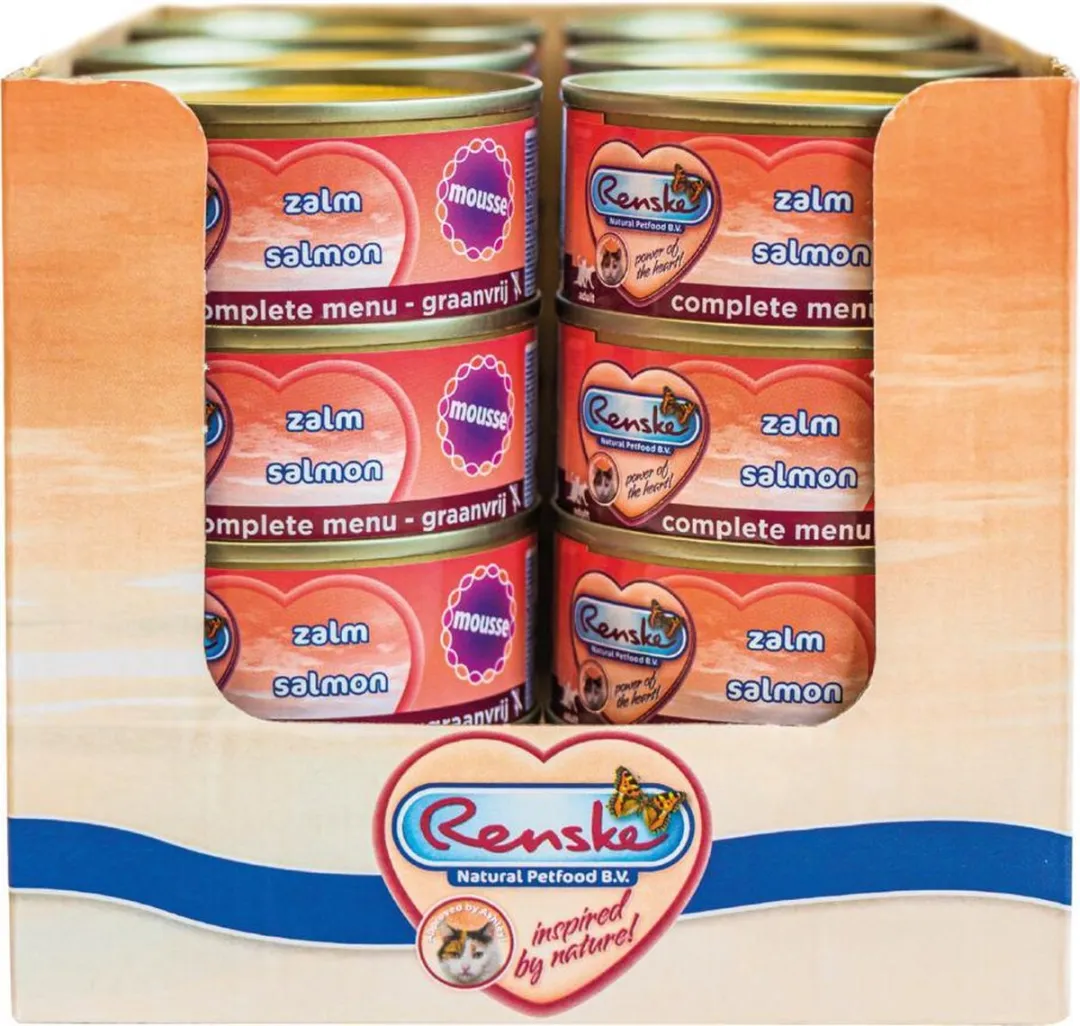 Renske Kattenvoer Mousse Zalm 70g - 24 Stuks